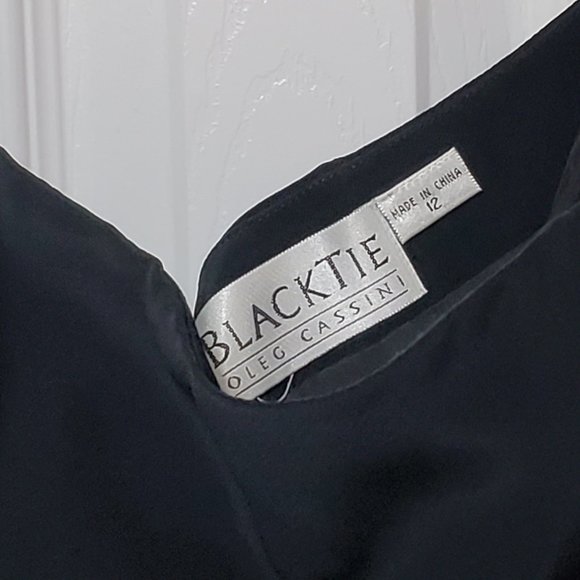 Oleg Cassini Black Strapless Cocktail Dress Size 12 NWT - Picture 2 of 14